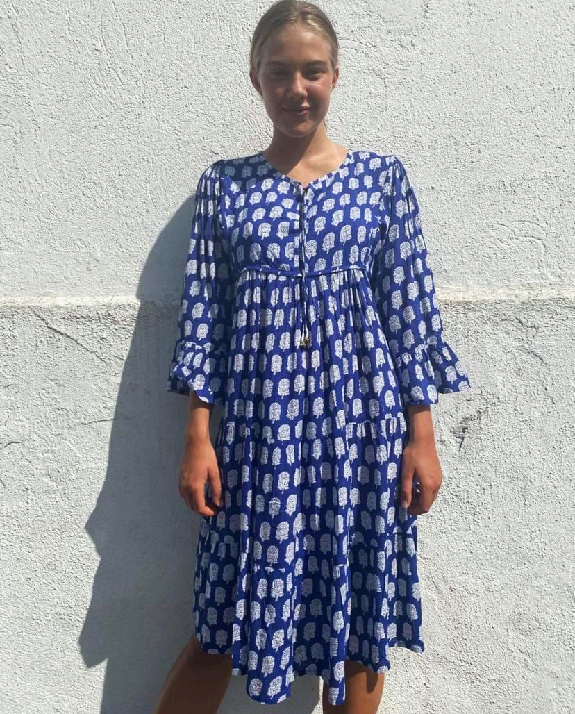 Anouska Love Shack Smekkekjole Panama Blå