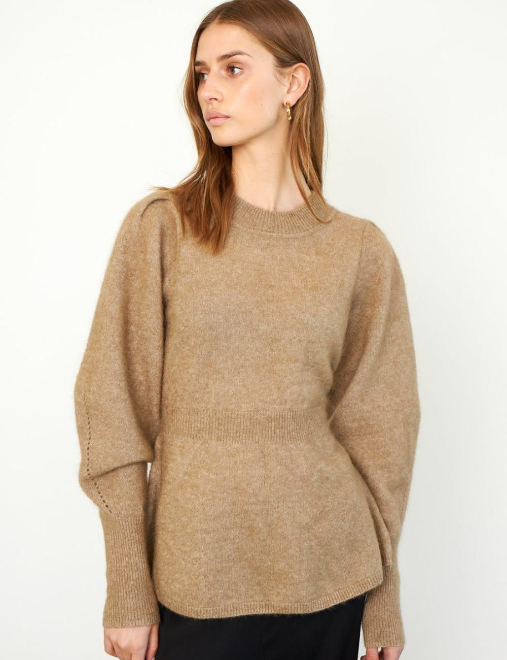 Second Female Brooky Knit Peplum Genser
