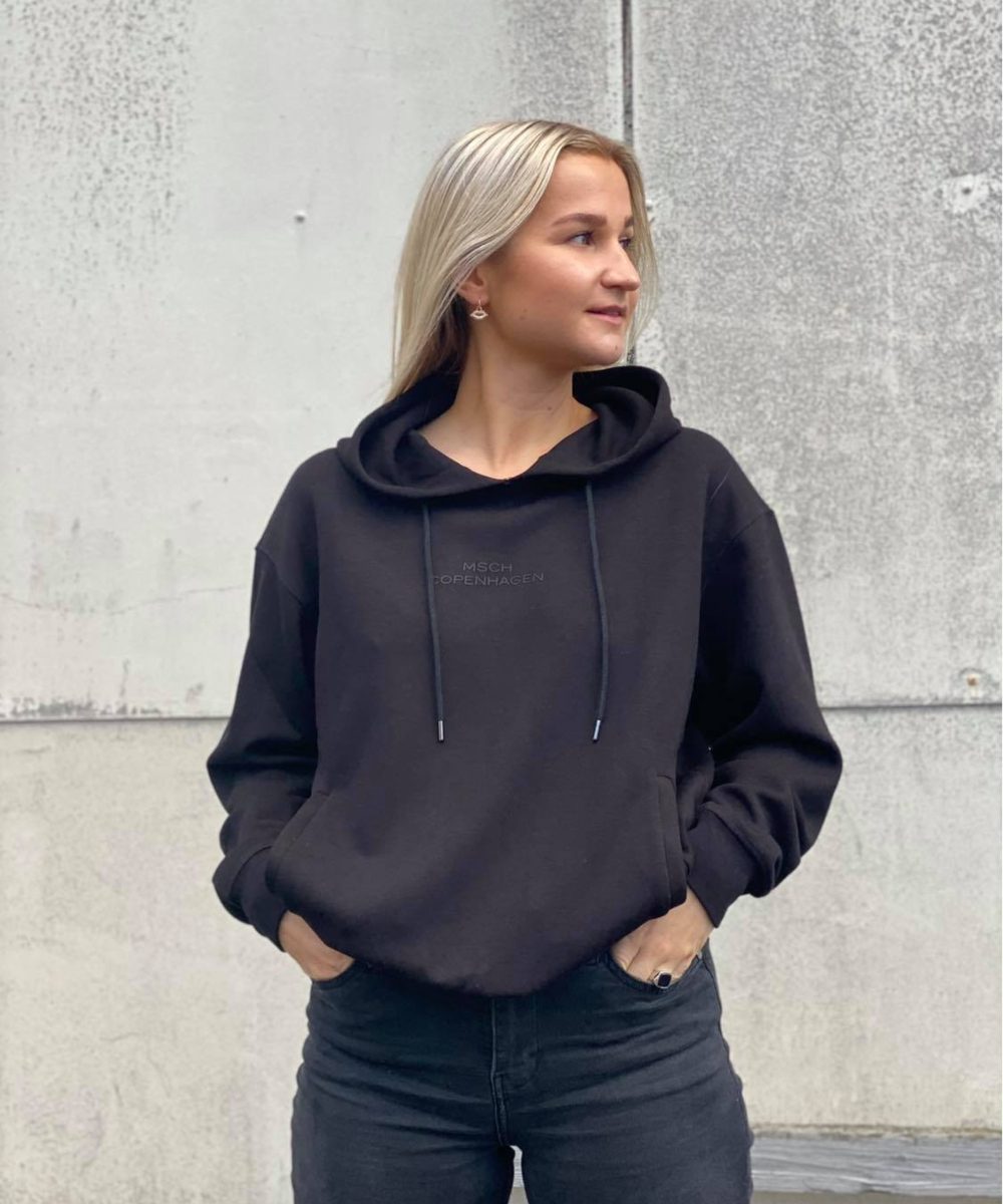 Moss Copenhagen Ima Logo Hettegenser Sort