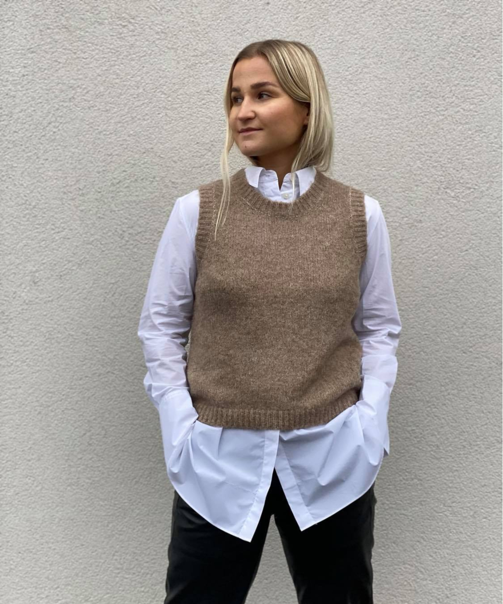 Neo Noir Franko Strikkevest Beige