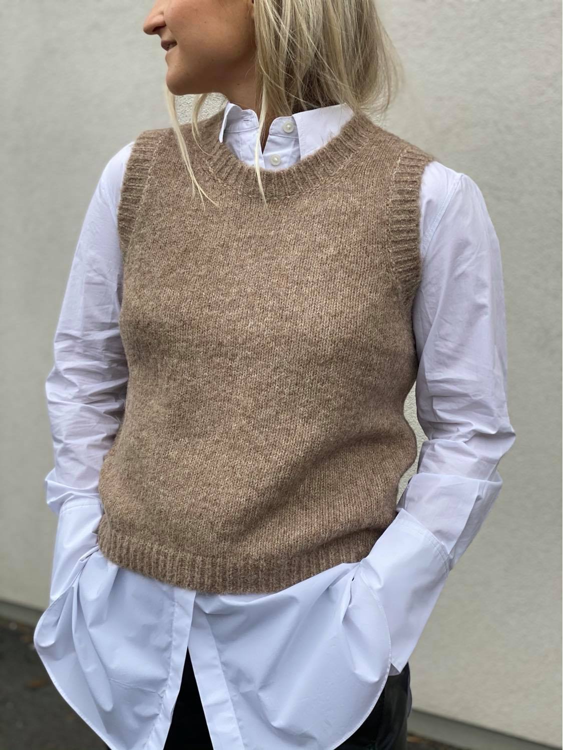 Neo Noir Franko Strikkevest Beige - Bilde 2