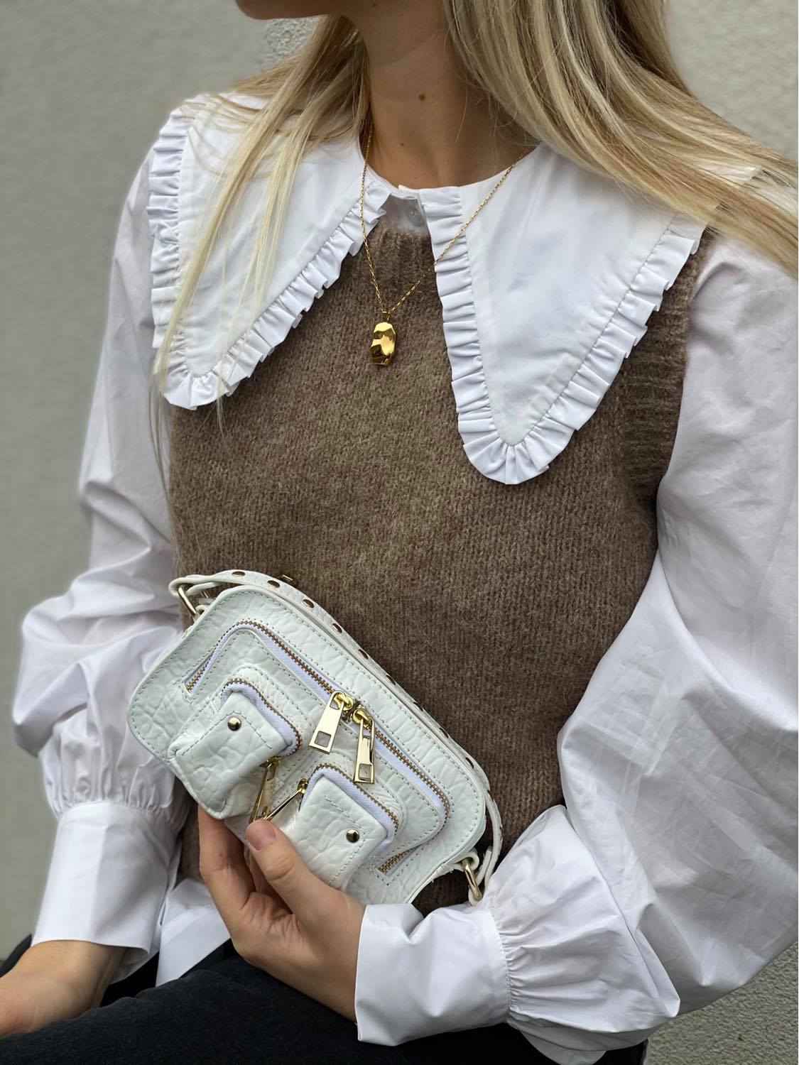 Neo Noir Franko Strikkevest Beige - Bilde 3