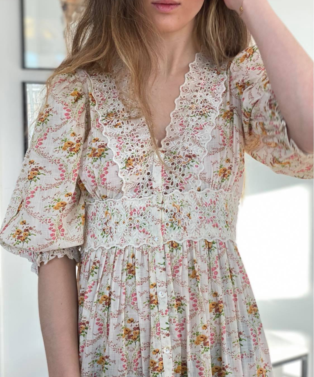 by TiMo Cotton Slub Maxi Kjole Offwhite - Bilde 3