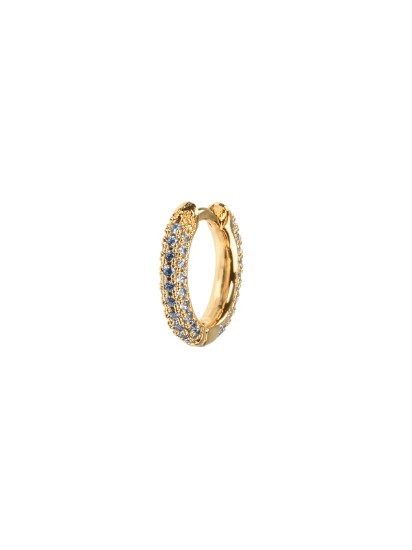 Emilia by Bon Dep Stone Covered Hoops Øreringer S Blå