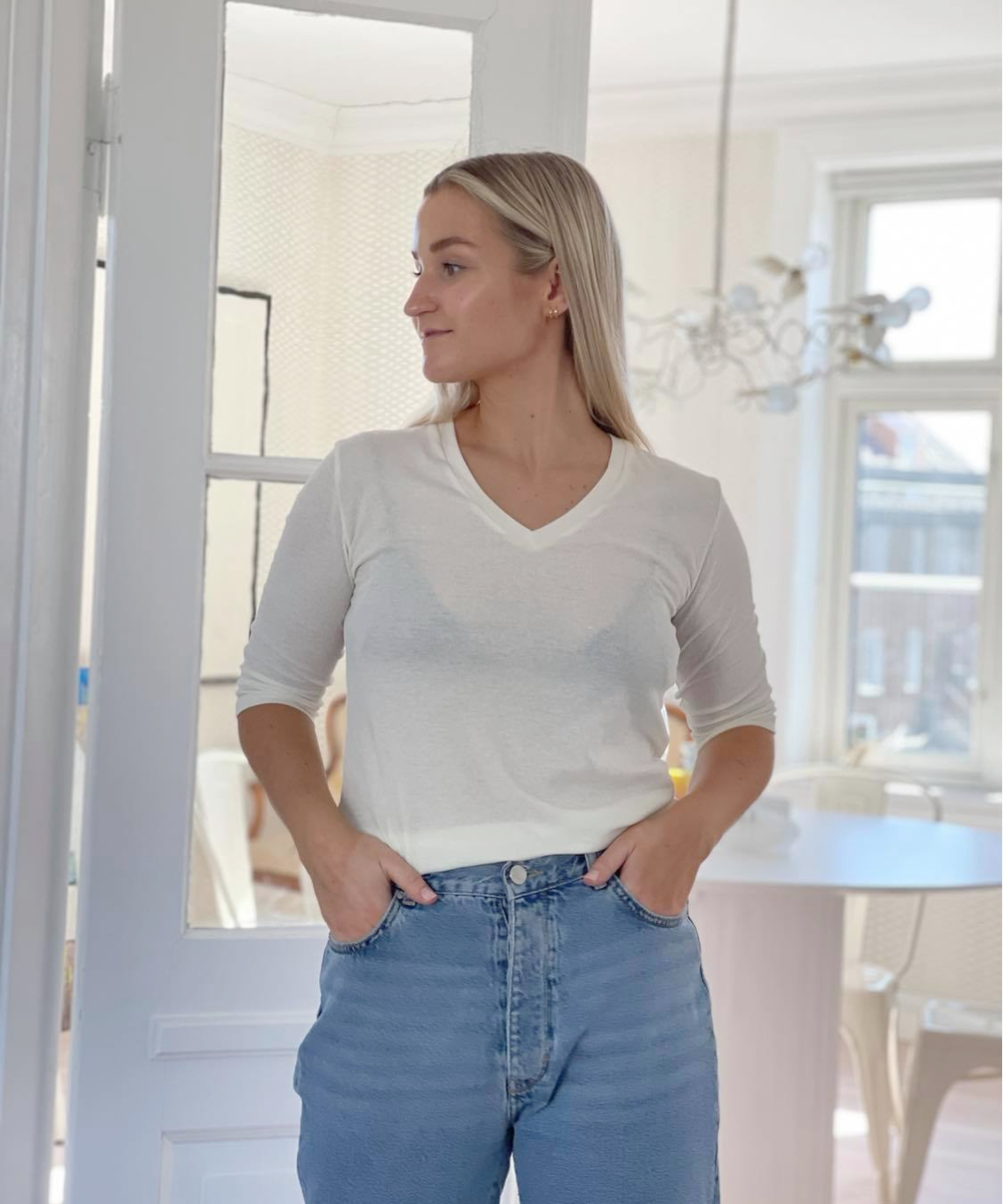 Arnie Says Eileen Rib T-skjorte Offwhite