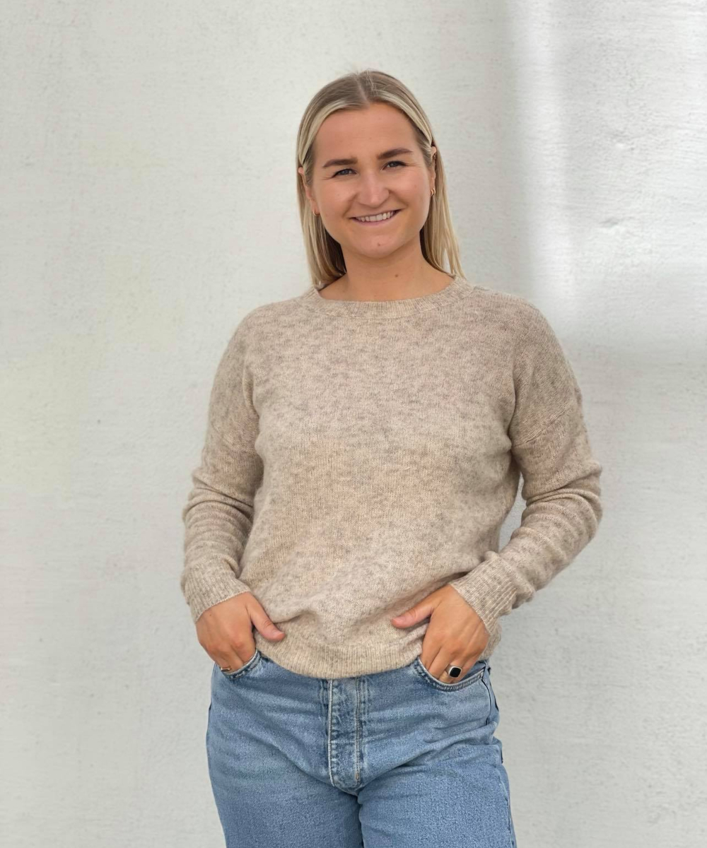 Moss Copenhagen Femme Mohair Genser WHT Pepper Melange