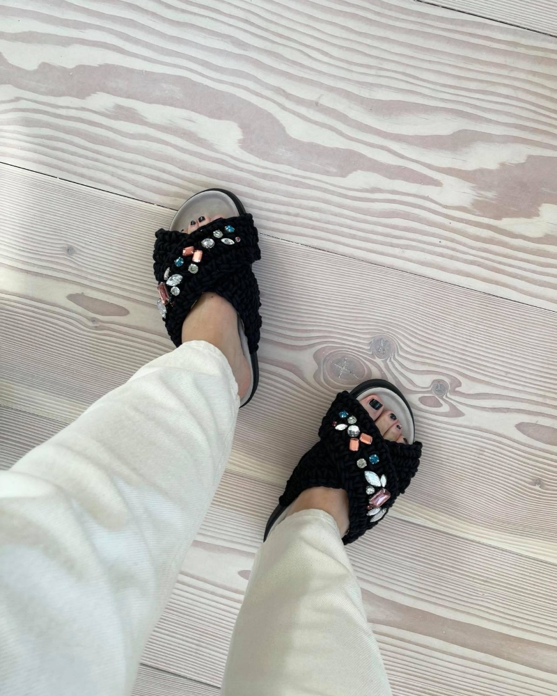 INUIKII Woven Stones Sandal Sort - Bilde 2