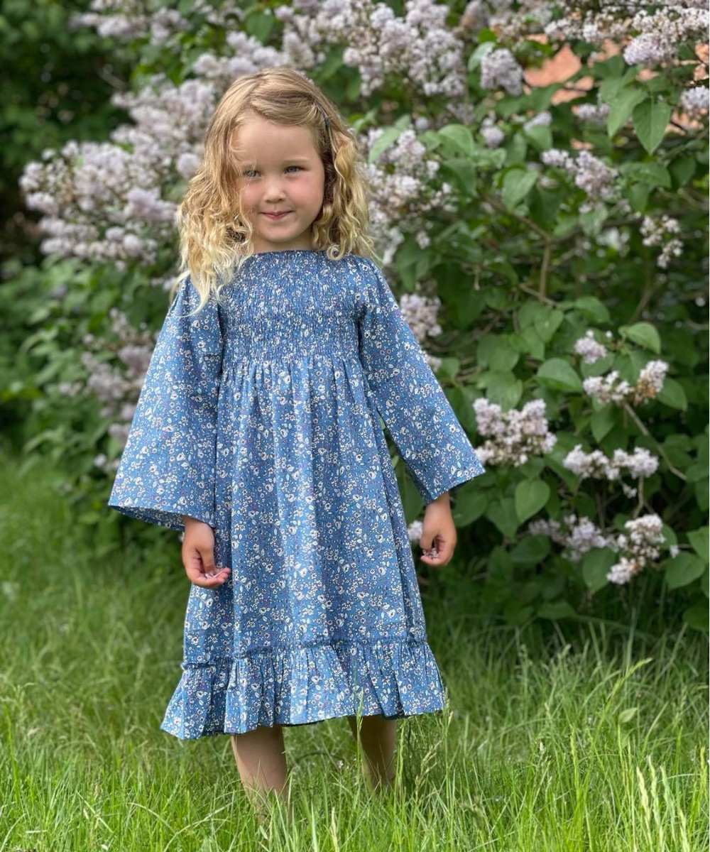 BY IDA Josefine Kjole Blå Blomstrete - Bilde 3