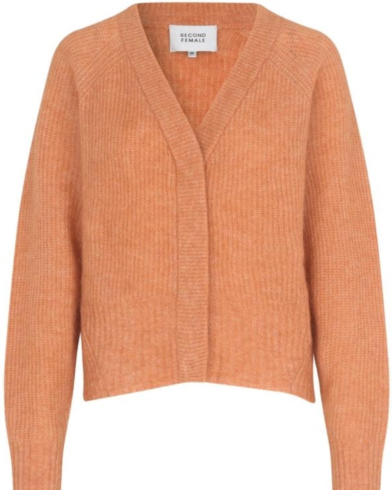 Second Female Brook Knit Boxy Cardigan Toasted Nut