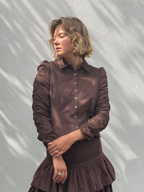 by TiMo Baby Cord Skjorte Brun