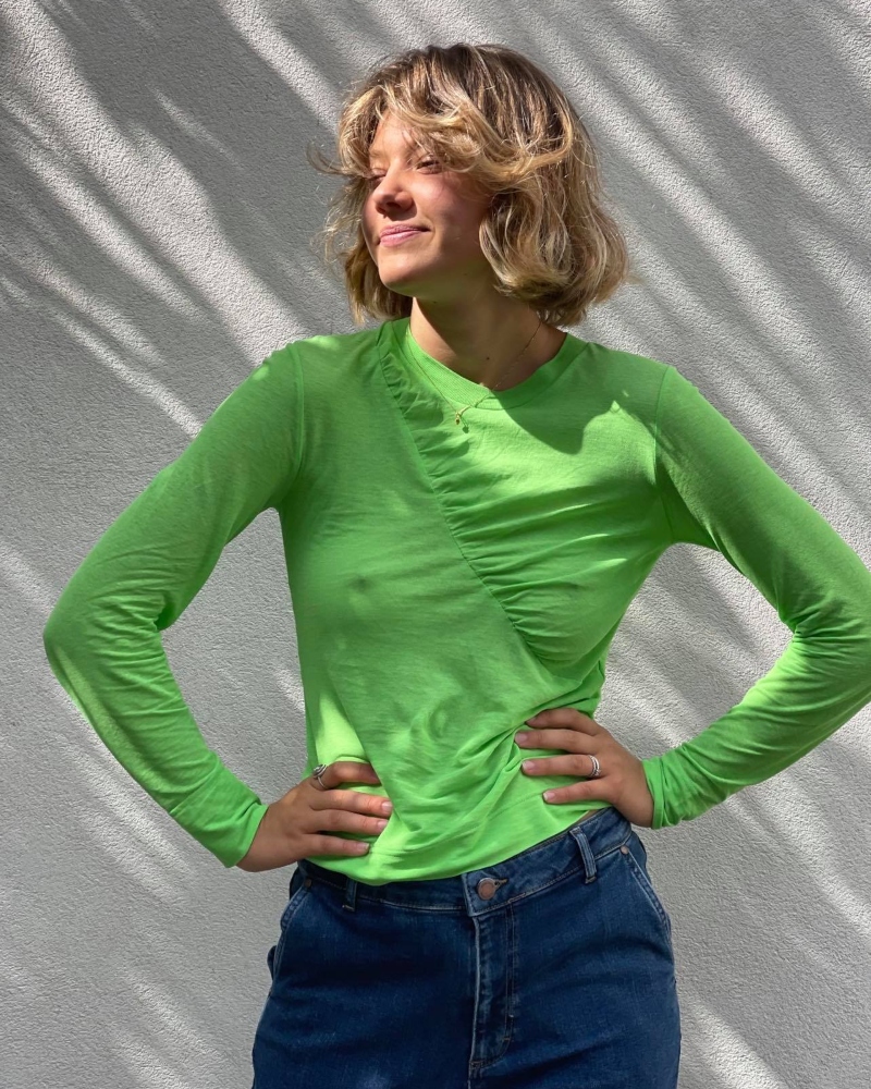 GANNI Light Jersey Genser Flash Green
