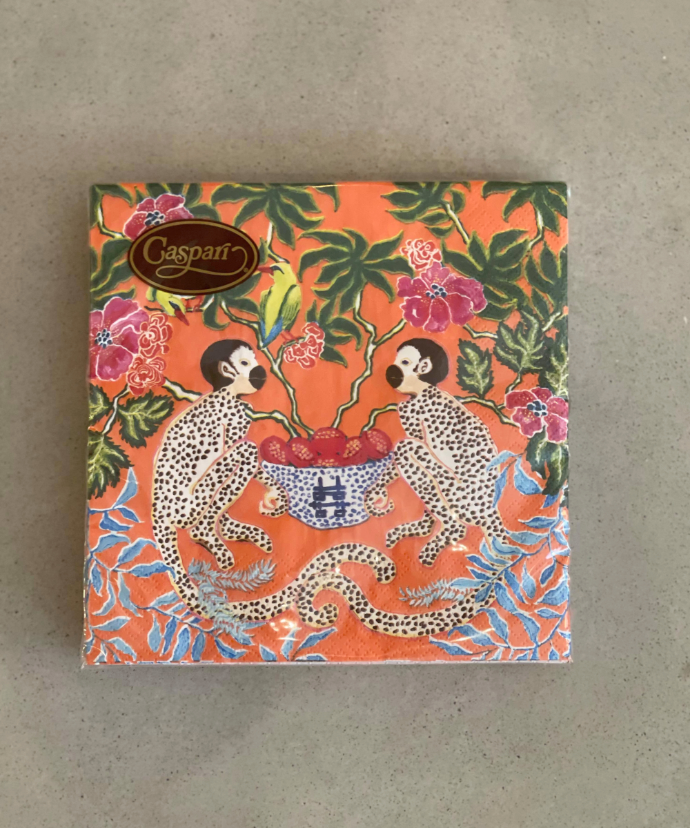 Caspari Servietter Lunsj Monkeys Orange