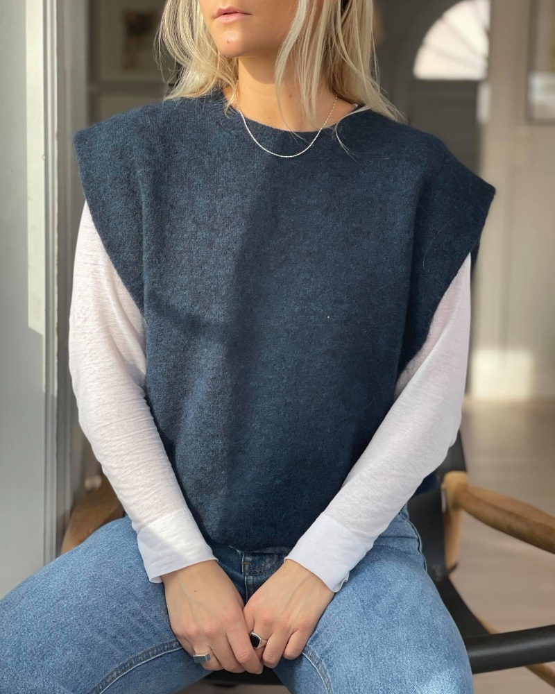 JUST Female Coldy Knit Vest Mørk Blå