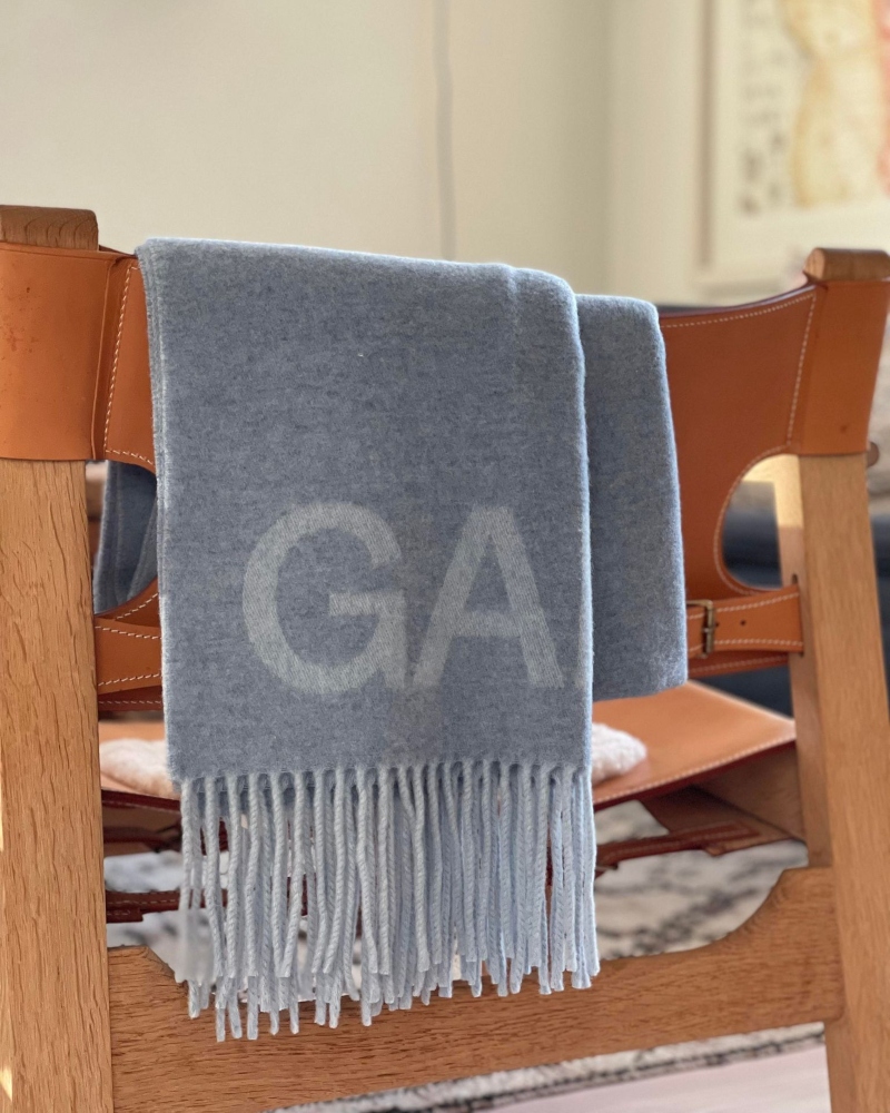 GANNI Resirkulert Skjerf Placid Blue