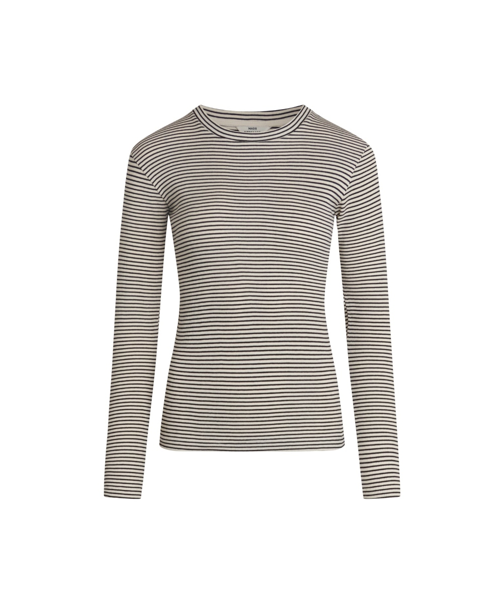 MADS NØRGAARD Tuba Genser Striper Offwhite