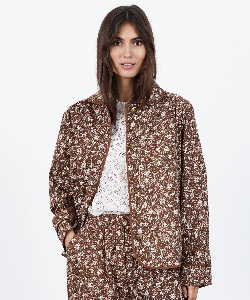 Lollys Laundry Viola Jakke Flower Print Brun