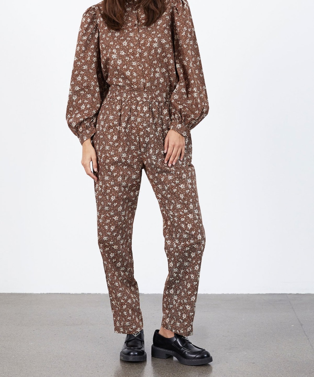 Lollys Laundry Bill Bukse Flower Print Brun