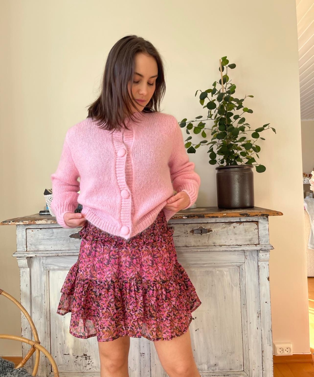 Neo Noir Tana Dark Blossom Skjørt Rosa