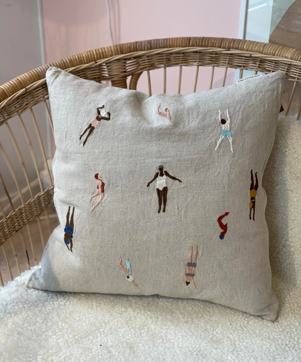Fine Little Day Swimmers Embroidered Pute 48x48