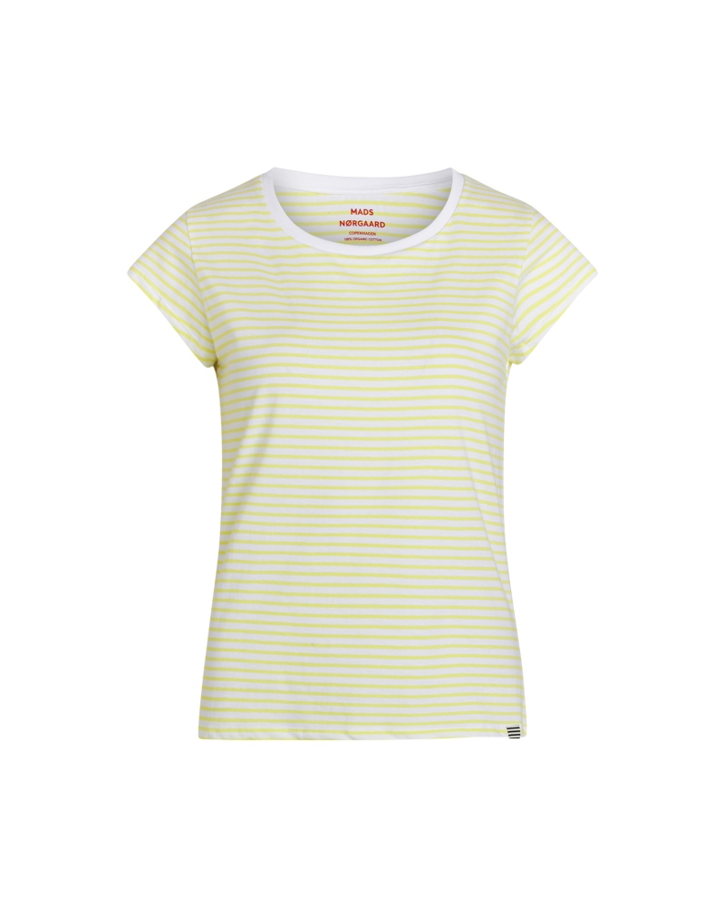 MADS NØRGAARD Teasy T-skjorte Striper Sunny Lime
