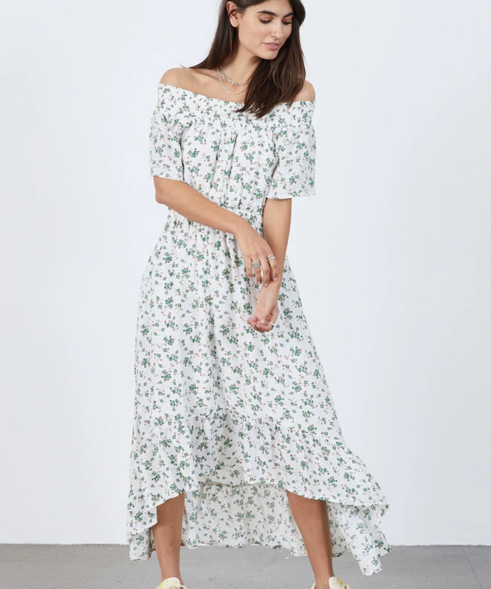 Lollys Laundry Flora Kjole Hvit Blomster