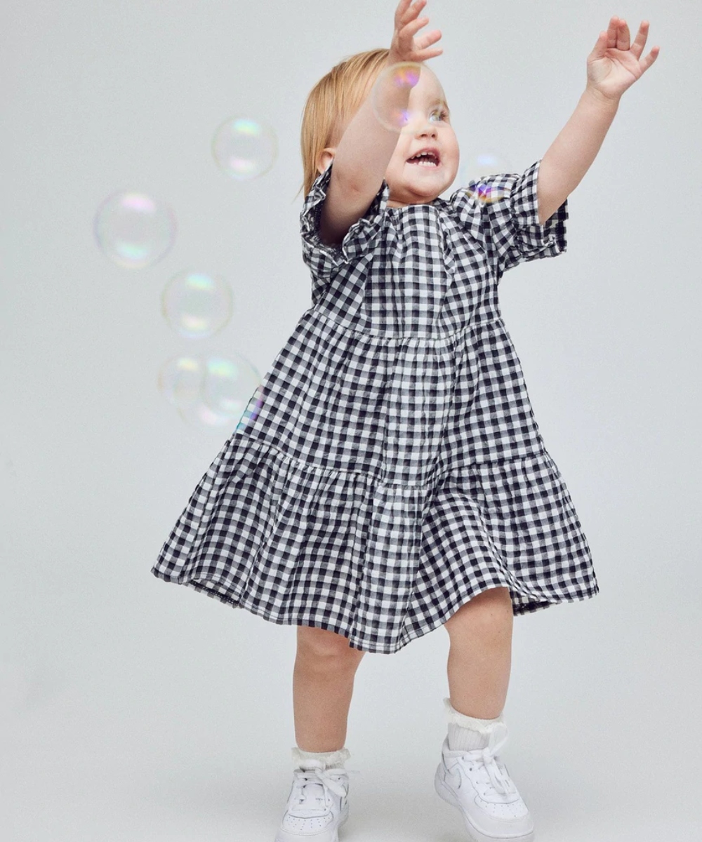Untold Stories Phoebe Ruffle Kjole Mini Antracite Hvit