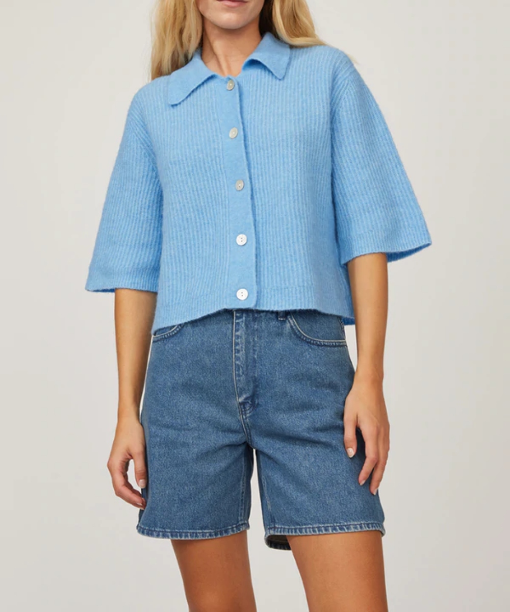 JUST Female Rebelo SS Cardigan Blå