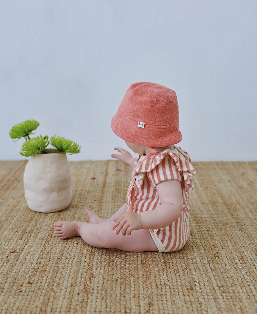 My Little Cozmo Tiffany Toweling Stripe Heldress Coral