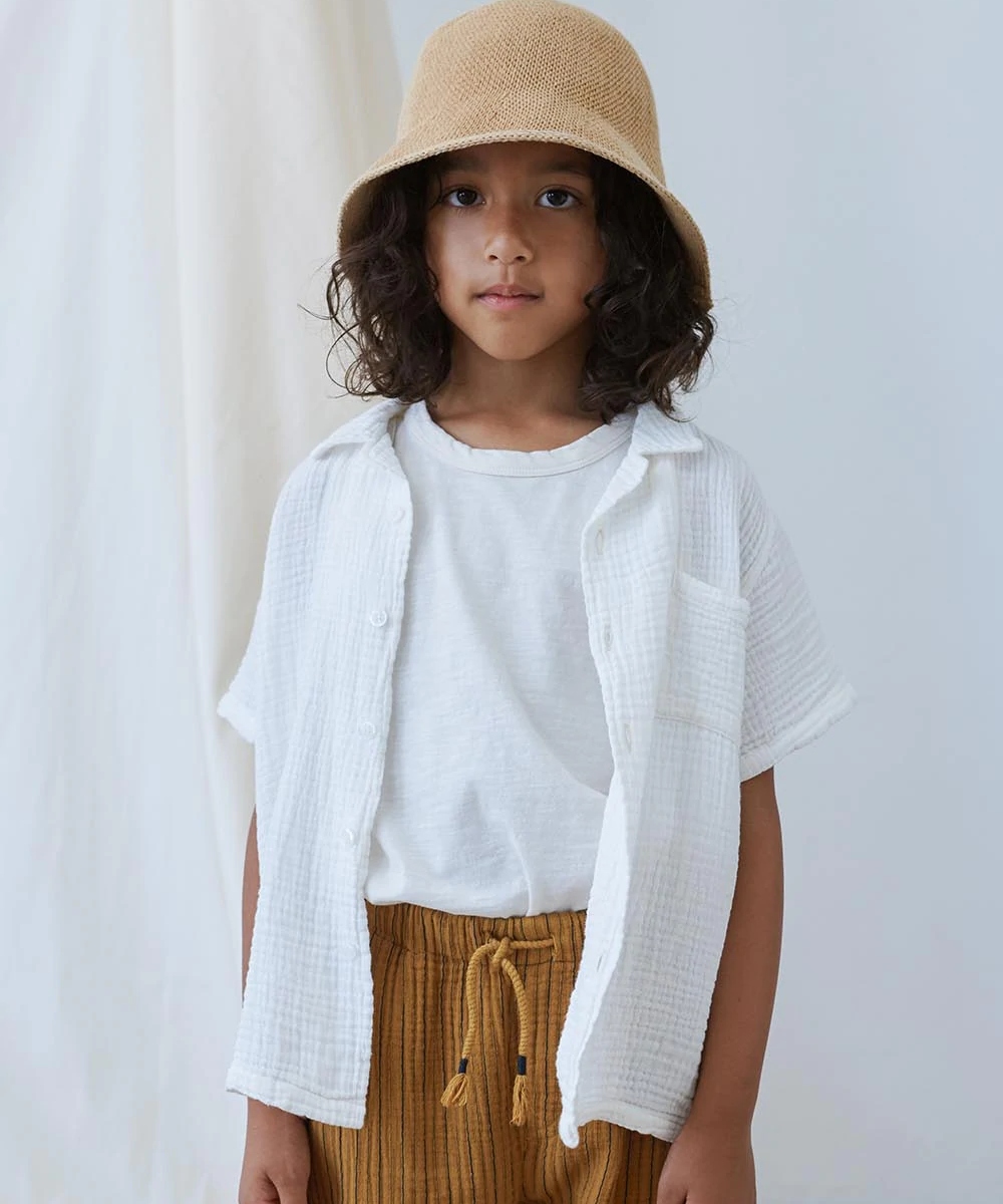 My Little Cozmo Pablo Gauze Camp Skjorte Ivory