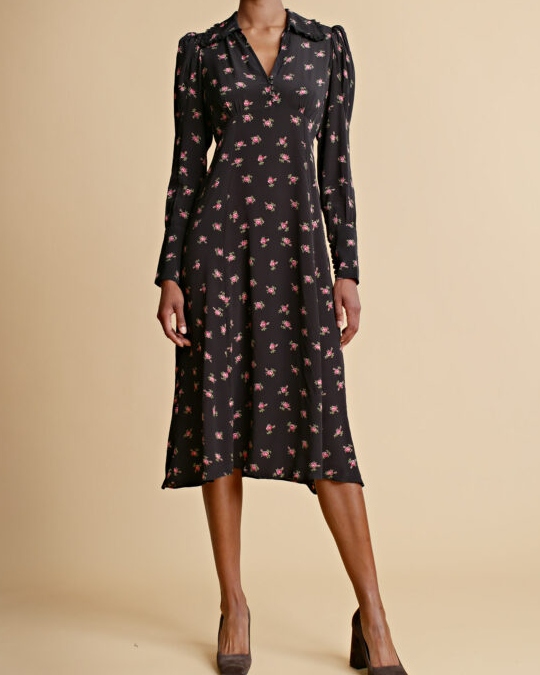 By TiMo Atumn Collar Kjole Roses