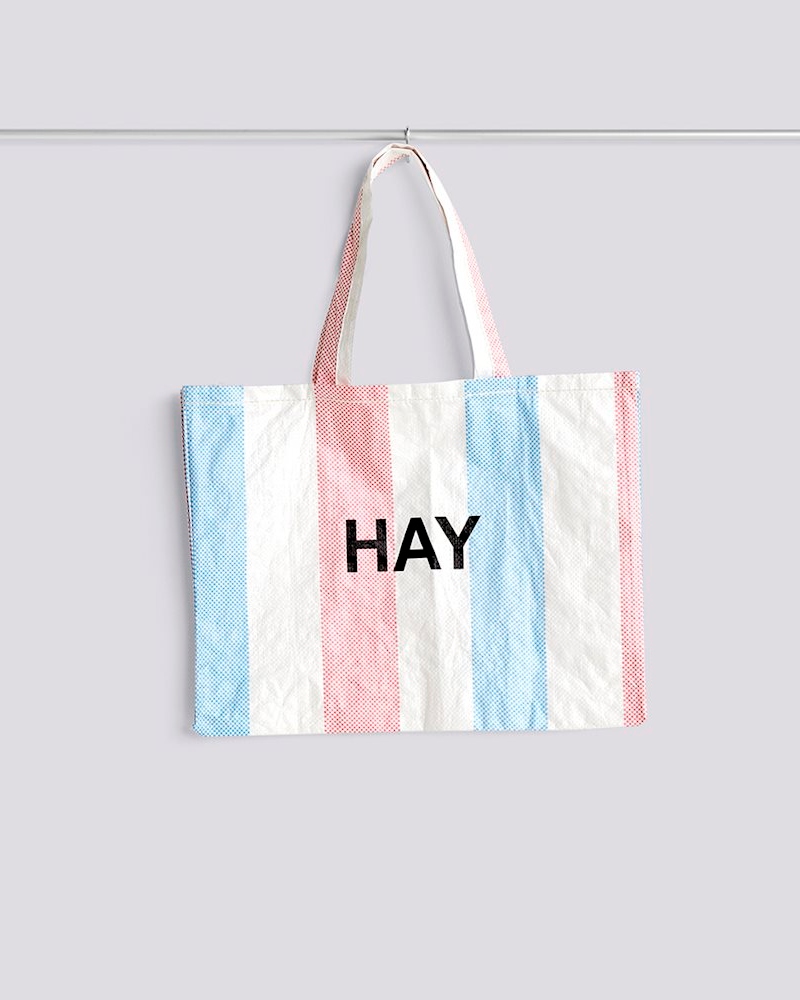 HAY Candy Stripe Shopper Veske M Blå Rød Hvit