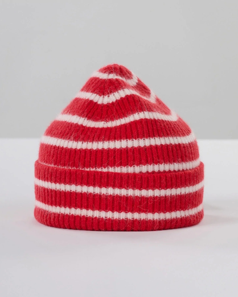 Le Bonnet Beanie Lue Crimson Stripe Rød Onesize