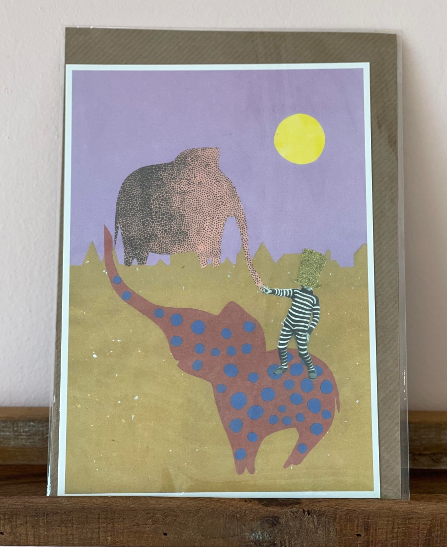 Tex & Jack Dot Elefant Kort 21x15