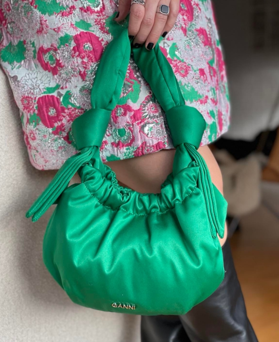 GANNI Occasion Small Hobo Veske Kelly Green