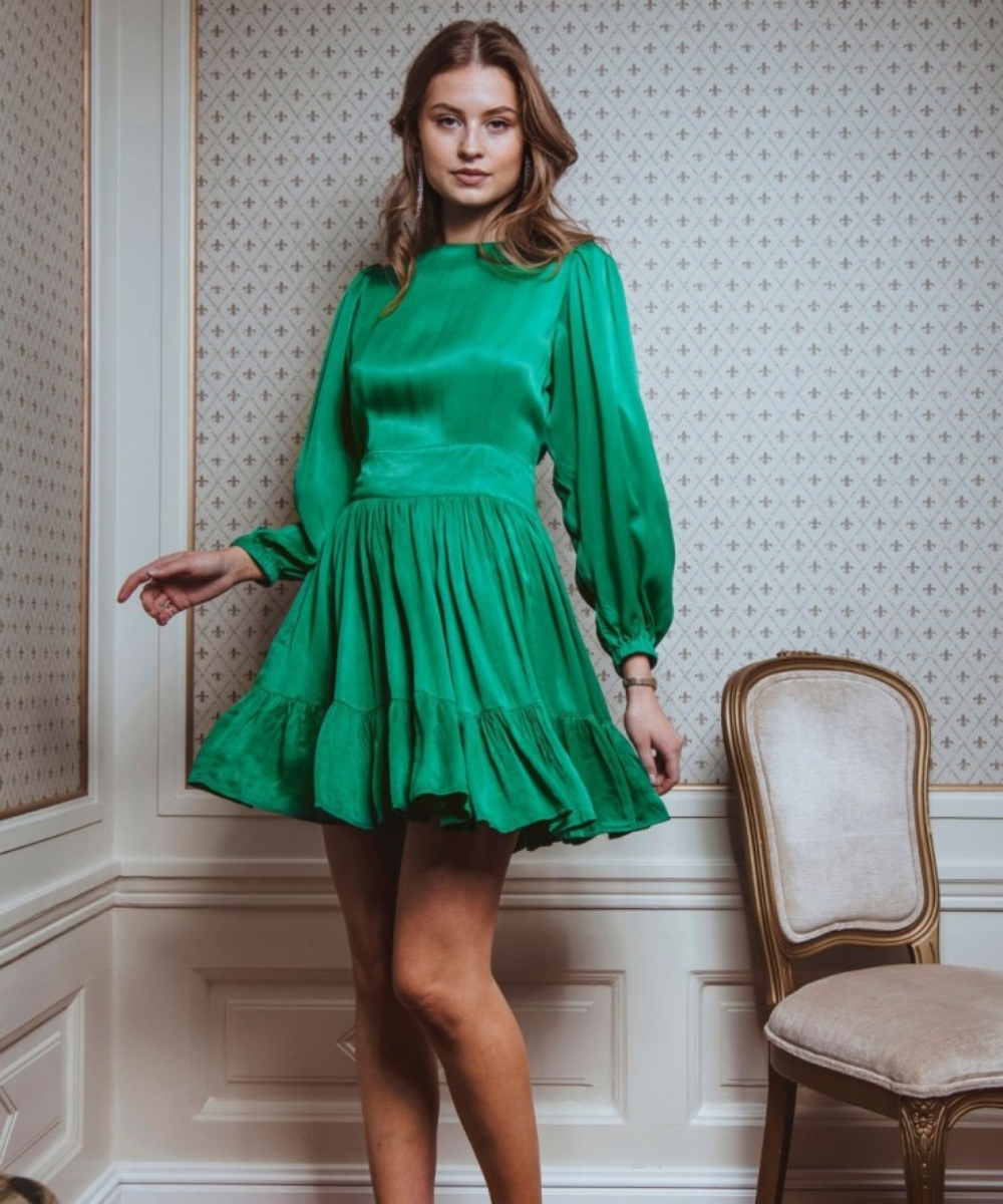 MISSMAYA Rosie Kjole Sharp Green