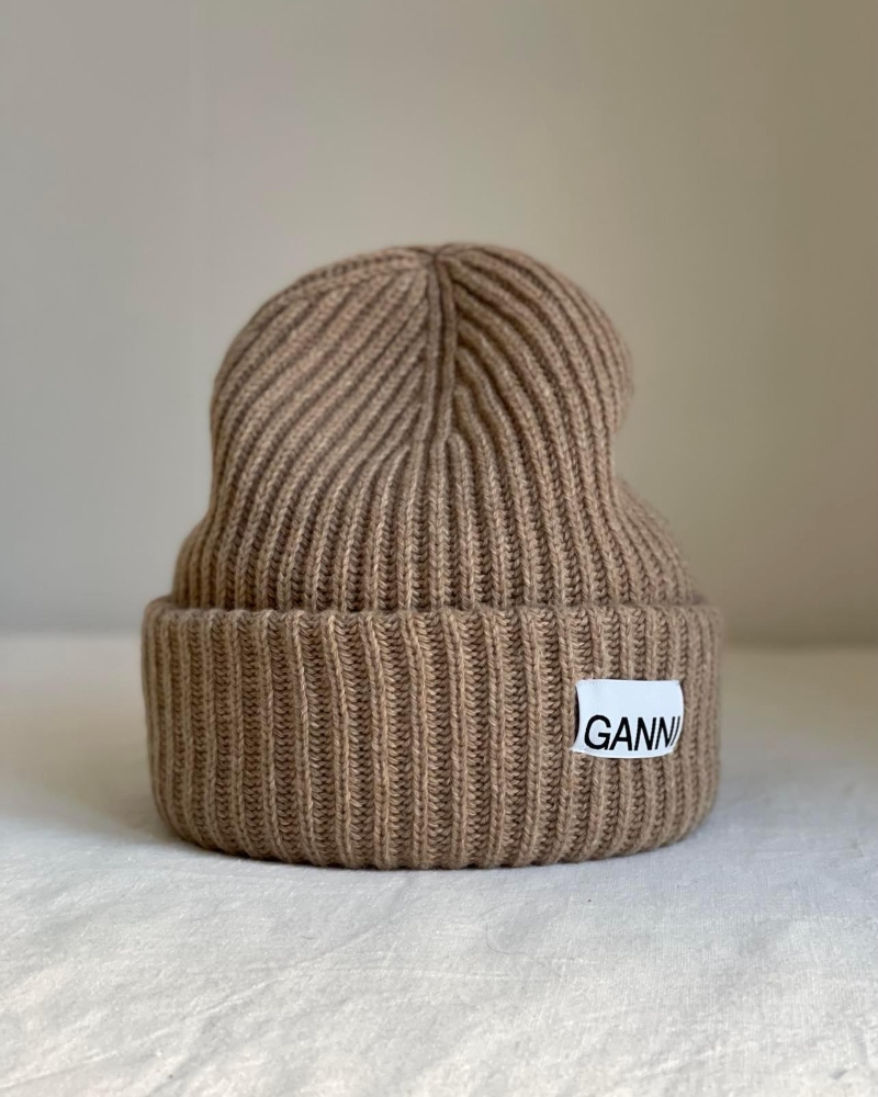 GANNI Structured Rib Beanie Lue Starfish