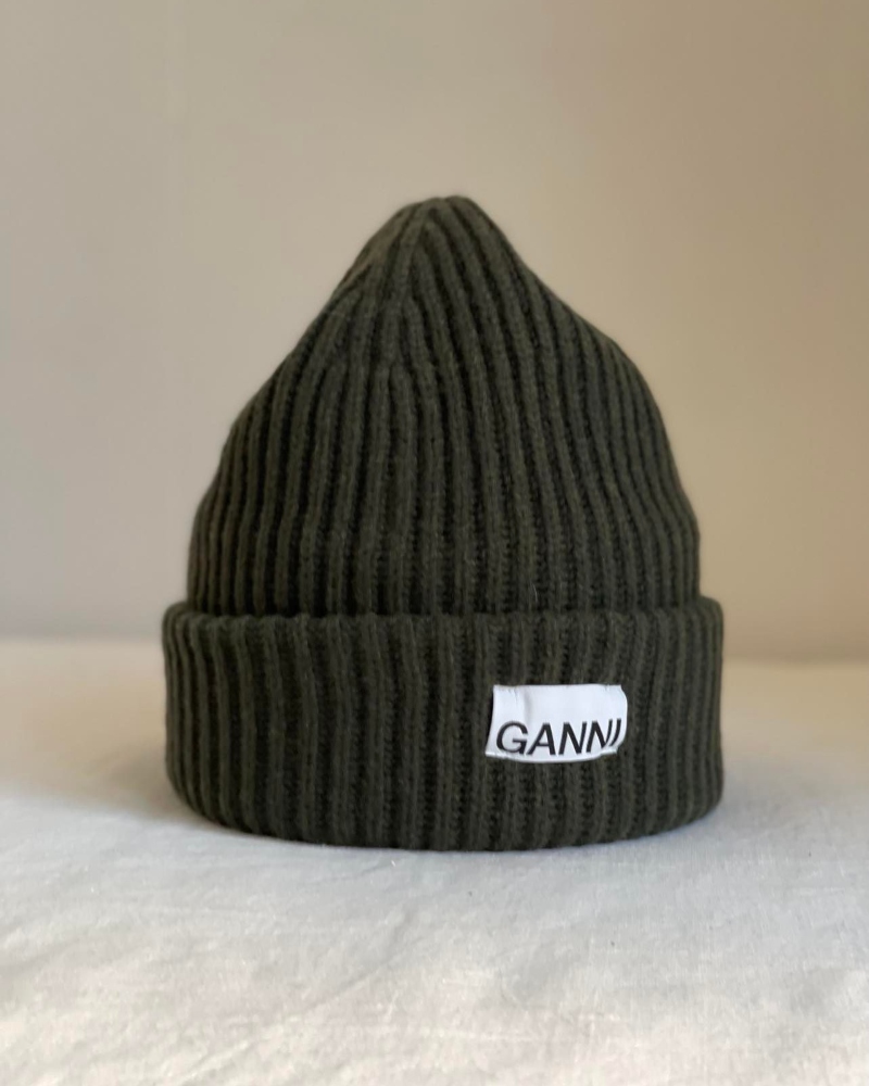 GANNI Structured Rib Beanie Lue Kalamata