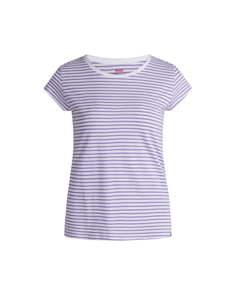 MADS NØRGAARD Teasy T-skjorte Striper Paisley Purple Briliant White