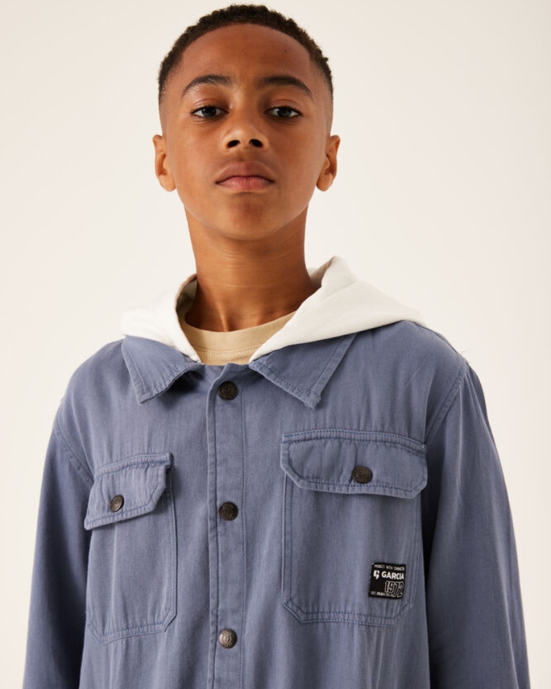 Garcia Boys Colbert Skjorte Hette Nebula Blue - Bilde 4