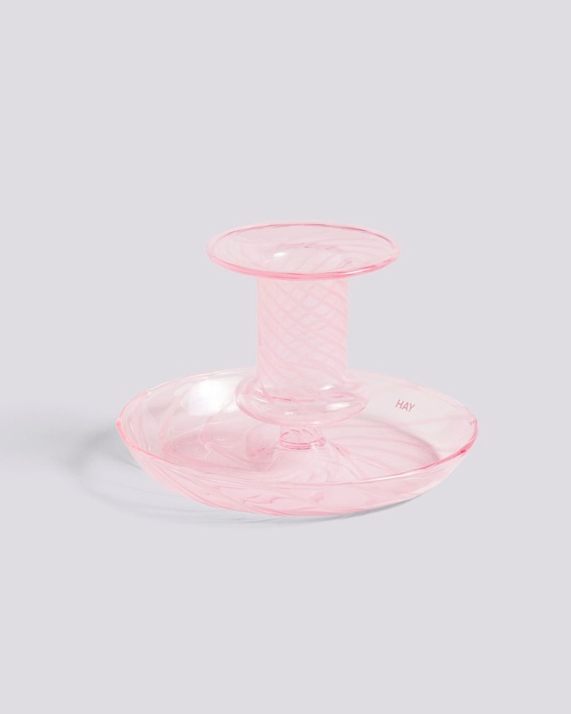 HAY Flare Stripe Lysestake Rosa