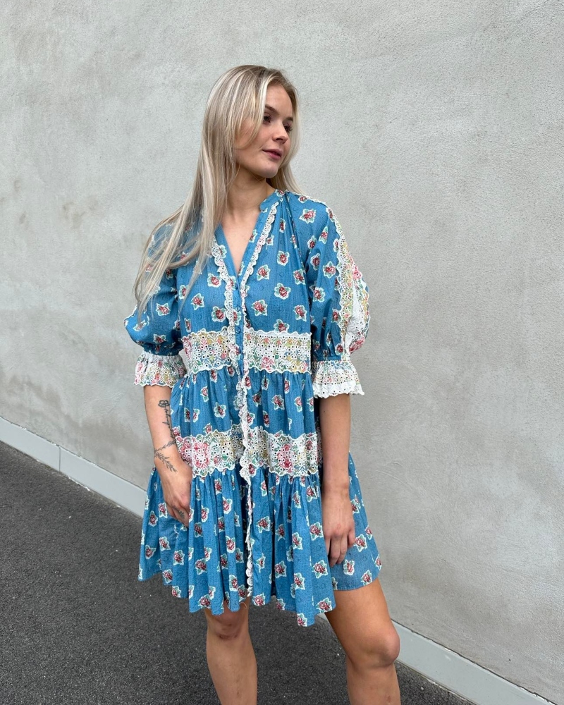 by TiMo Cotton Slub Relaxed Kjole Rose Combo - Bilde 2
