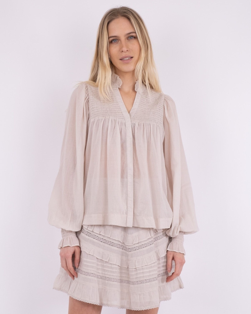 Neo Noir Jill Voile Bluse Beige