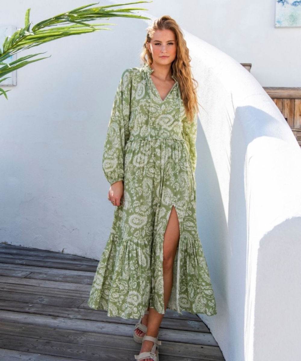 MISSMAYA Vanessa Kjole Green Paisley