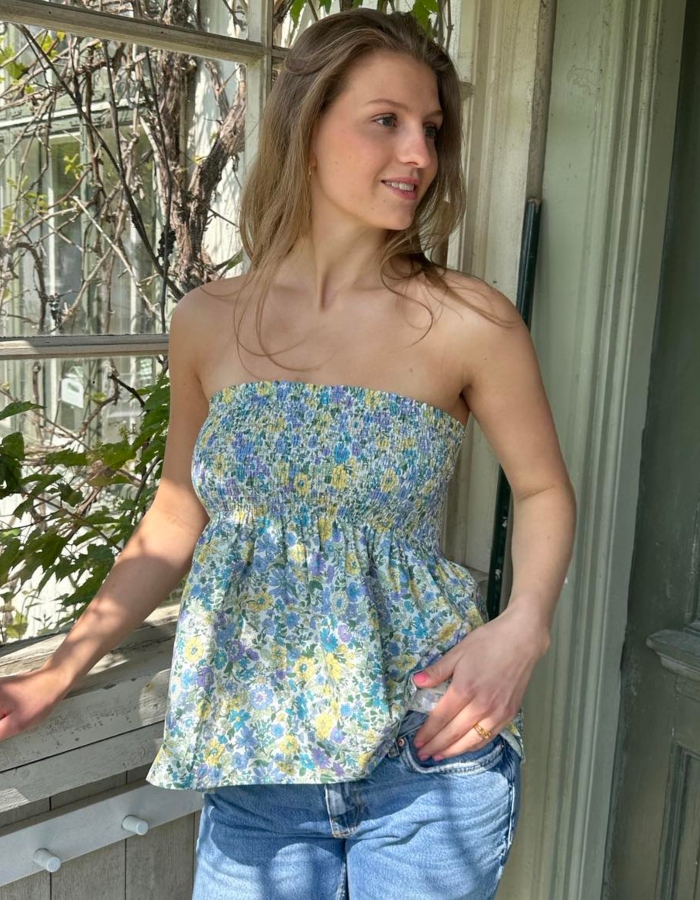 BY IDA Malla Topp Blomster Onesize