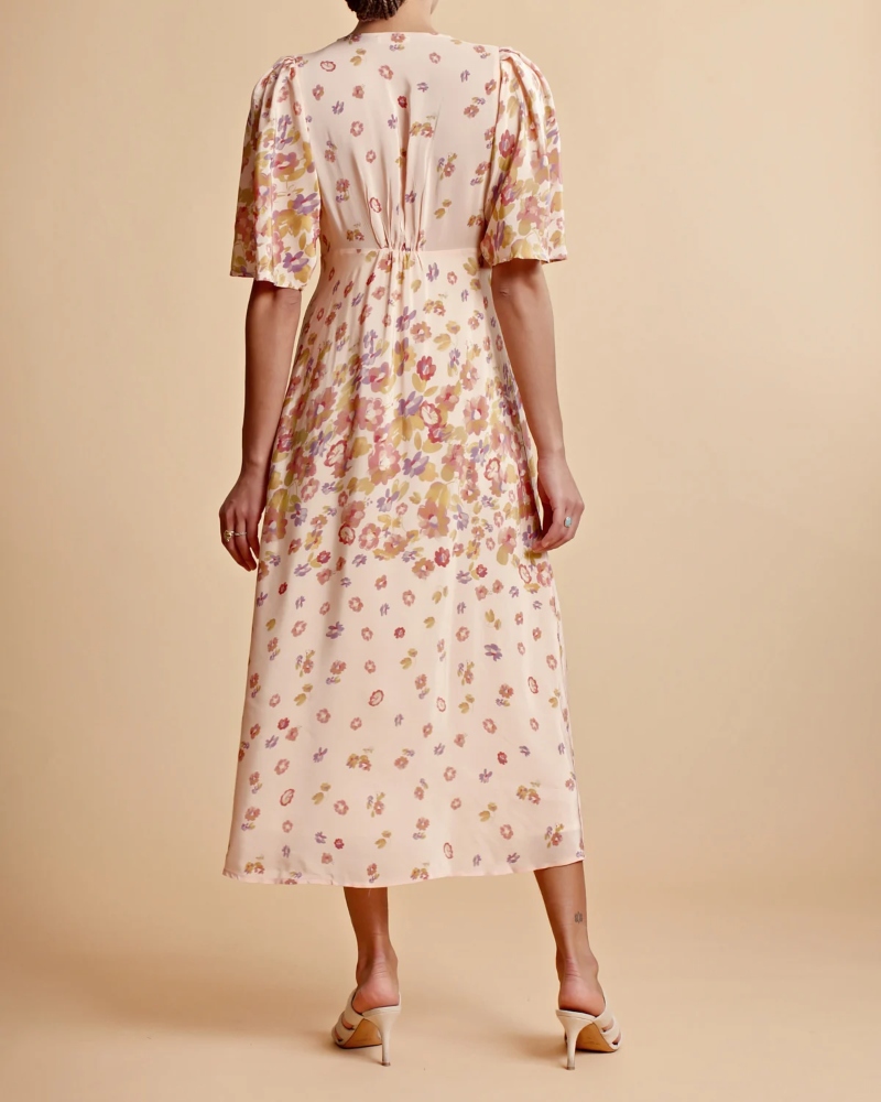by TiMo Satin Button Down Kjole Blooming - Bilde 2