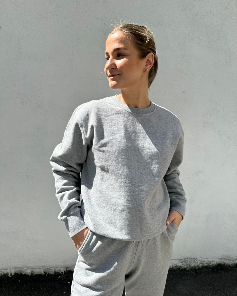 Colorful Standard Women Classic Organic Crew Genser Heather Grey