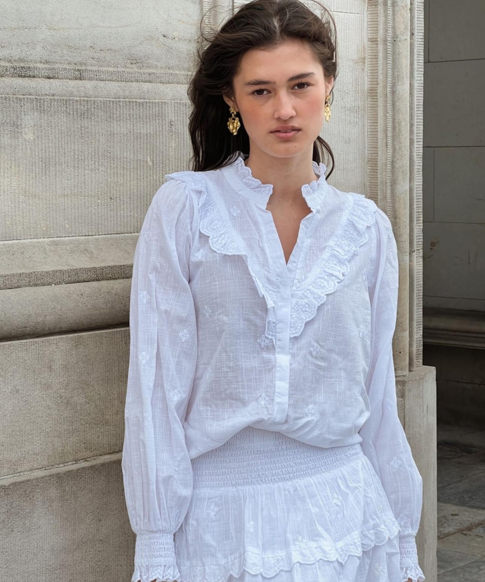 Neo Noir Degas Bluse Hvit