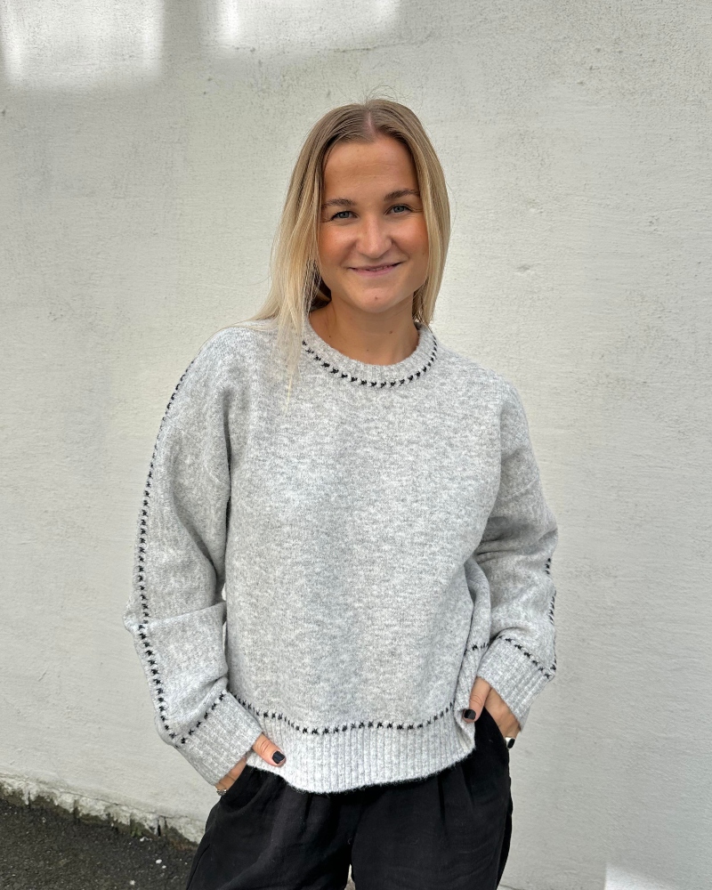 Neo Noir Detri Knit Genser Grey Melange