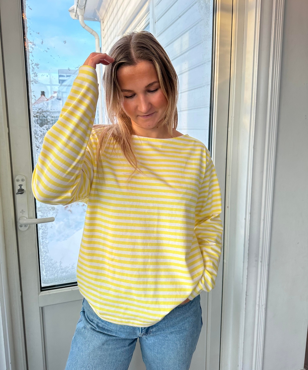 MADS NØRGAARD Soft Single Silke T-skjorte Lemon Snowwhite