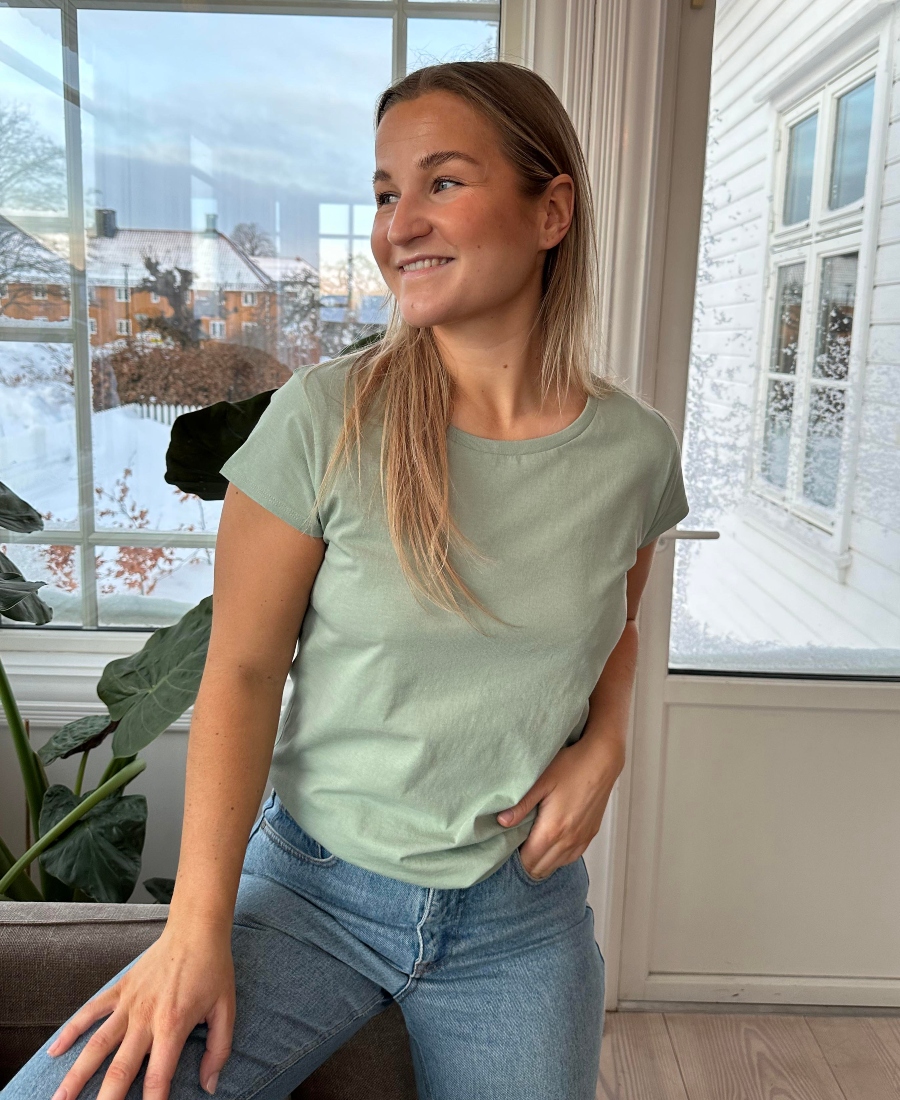 MADS NØRGAARD Organic Jersey Teasy T-skjorte Grønn